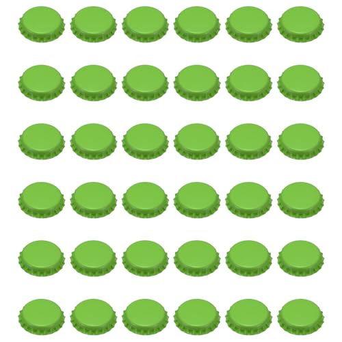 uxcell 108 Pcs Oxygen Absorbing Beer Bottle Caps, 32mm Pry Off Bulk Crown Caps Bottle Toppers for Soda Beer Wine Glass Bottles Home Brewing DIY Pendants or Craft Scrapbooks, Green - color: Green