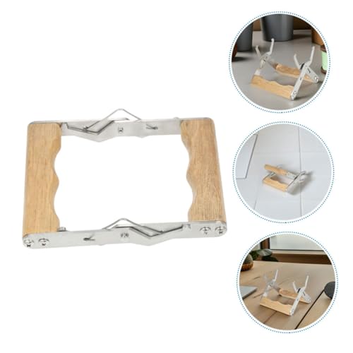 DOITOOL 4pcs Beekeeping Frame Grip Clamp Stainless Steel Hive Lifter Tool with Wood Handle for Beehive Inspection and Honey Harvesting