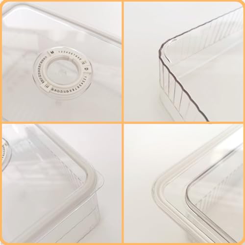 Cheese Container with Airtight Lid and Time Recording 2 Pack - Fridge Cheese Saver 丨NOT DISHWASHER SAFE 丨 - color: 2 PCS