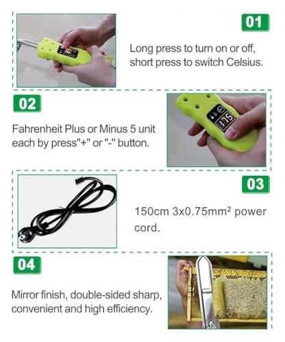 Honey Uncapping Knife,Electric Uncapping Knife Beekeeping,Wax Extraction Tool, Easy Honey Cutting for Beekeeper Collection