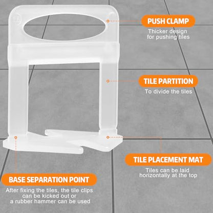 DGSL Tile Leveling System with Rubber Mallet, 1500-Piece 1/16 Inch Tile Spacers Clips Tile Tools, Tile Installation Tools for Professional Ceramic Tile and Stone Installation - size: 1/16 Inch*1500 Piece