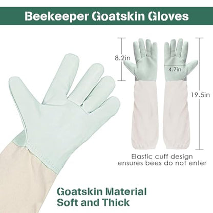 Bee Suit Professional Beekeeper Suit for Men Women | Full Body Veil Hood Beekeeping Supplies Costume for Beekeeper (XXL (with Gloves)) - size: XXL (with Gloves)