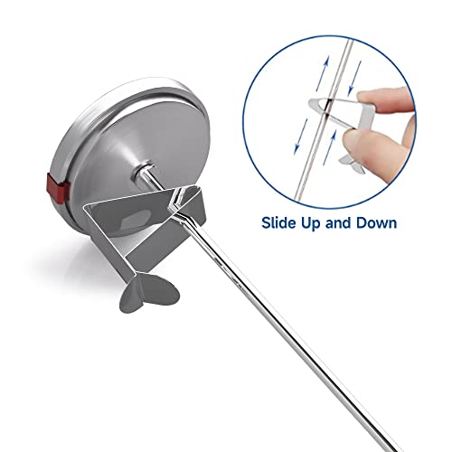 Candy & Deep Fry Thermometer, Stainless Steel Probe with 2" Large Dial & Pot Clip – Temperature Guide for Candy Making, Confectionery, Frying, BBQ, Chocolate, Jam