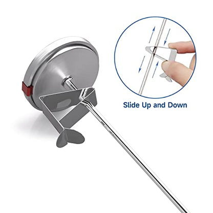 Candy & Deep Fry Thermometer, Stainless Steel Probe with 2" Large Dial & Pot Clip – Temperature Guide for Candy Making, Confectionery, Frying, BBQ, Chocolate, Jam