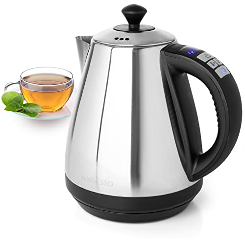 Mixpresso Electric Kettle Temperature Control, Hot Water Kettle Electric, Cordless 1 Liter Capacity, Keep Warm & LED Indicator, Auto-Shutoff, Boil-Dry Protection, Stainless Steel Electric Kettle - color: Stainless Steel 1L Temperature Control