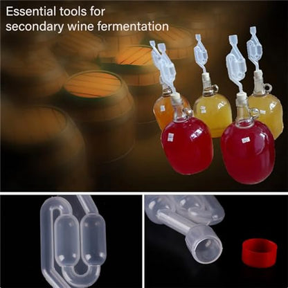 DAGIJIRD S-Shape Air Lock One-Way Exhaust Valve Transparent Check Valve for Beer Wine Fermenting Making, 2PCS