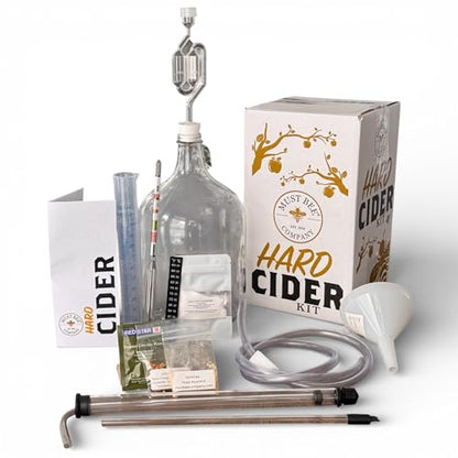 Deluxe Hard Cider Making Kit- 1 Gallon Homebrew Starter Set- DIY Hard Cider Brewing Kit- Includes Auto-Siphon Hydrometer- Must Bee Company - size: Deluxe Hard Cider Kit