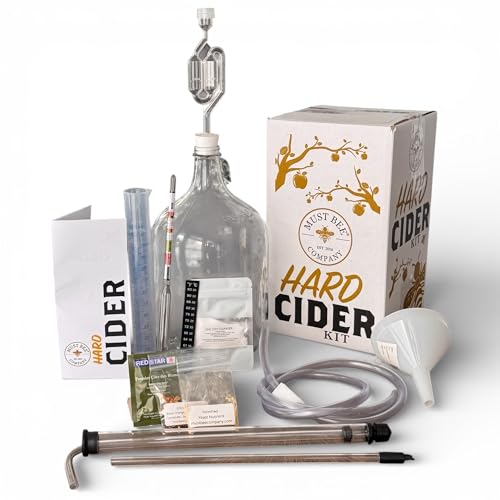 Deluxe Hard Cider Making Kit- 1 Gallon Homebrew Starter Set- DIY Hard Cider Brewing Kit- Includes Auto-Siphon Hydrometer- Must Bee Company - size: Deluxe Hard Cider Kit