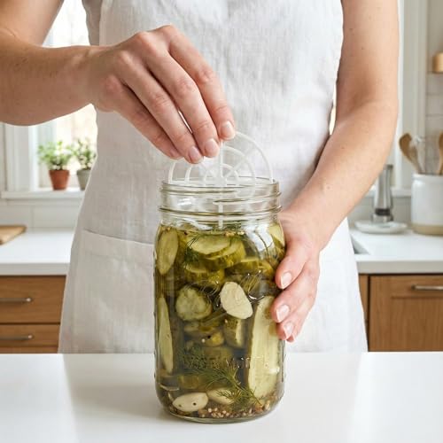 Garneck 15pcs Small Plastic Fermentation Weights for Wide Mouth Jars: 7.9cm Food-Safe Pickle Jar Press Mesh Pickling Weights for Kimchi, Sauerkraut, Pickles & Canning Supplies