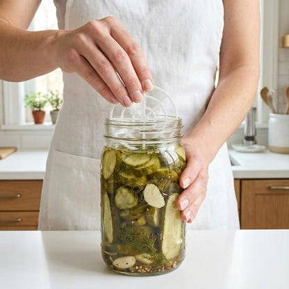 Garneck 15pcs Small Plastic Fermentation Weights for Wide Mouth Jars: 7.9cm Food-Safe Pickle Jar Press Mesh Pickling Weights for Kimchi, Sauerkraut, Pickles & Canning Supplies