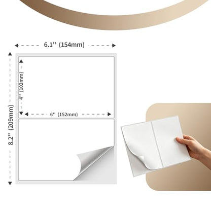 50 Labels/Pack 4x6 Removable Labels for Storage Bins, HUOJI Tear Resistant No Residue Storage Bin Labels, Storage Tote Labels for Home, School, Business - size: 4x6-1 Stack | 50 Sheets