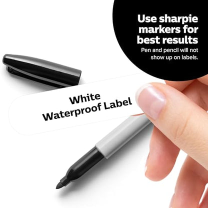 ThreeKin Waterproof Labels for Bottles and Containers - Custom Stickers - All-Purpose and Personalizable - Dishwasher, Freezer and Microwave Safe - BPA-Free - USA-Owned (White, 72pcs) - color: White, size: 72 pcs