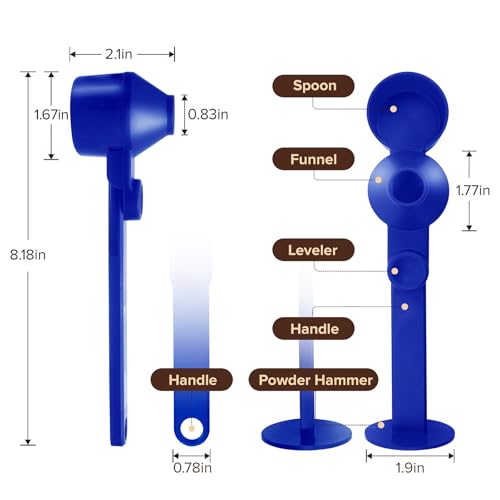 Coffee Scoop & Funnel, 2Pcs, Blue, 2 Models A&B | For Reusable K-Cup Pods, 2Tbsp Dosing Spoon, 51mm Espresso Tamper, BPA-Free PCTG, Dishwasher Safe - color: Upgraded Combo Blue