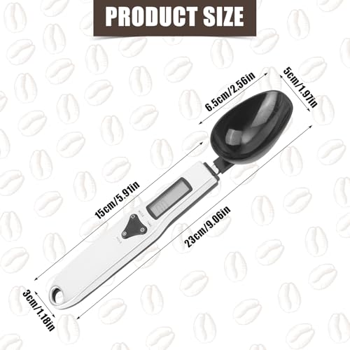 Digital Measuring Spoon Scale, 0.1-500g Electronic Kitchen Food Weighing Spoon Scale Detachable High Precision Gram Measuring Spoons with LCD Display Weighable Units g/oz/gn/ct