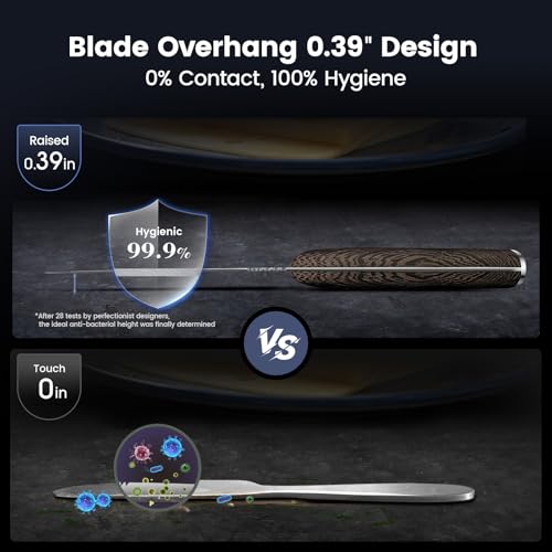 SYOKAMI Cheese Knife, 5.5 Inch Serrated Cheese Cutter for Soft and Hard Cheese, Pronged, Multi-Use Non Stick Design, High Carbon German Steel, Full Tang & Ergonomic Handle Design, Ideal Gift