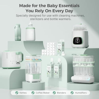 Momcozy Official Descaling Tablets, Compatible KleanPal Pro Baby Bottle Washer, Descaler for Milk & Limescale Removal, 30 Count