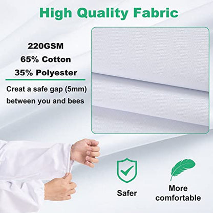 LONGADS Professional Bee Suit for Men and Women, Full Body Beekeeping Suit with Gloves & Protective Round Veil, Size XXL (Fits 69-73 Inches / 5'9"-6'1") for Apiary & Backyard - size: XXL for 5'11"-6'3"