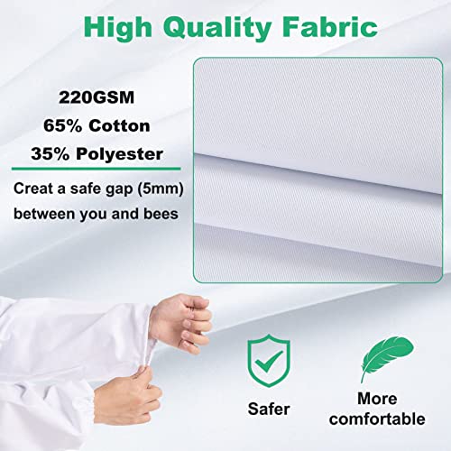 LONGADS Professional Bee Suit for Men and Women, Full Body Beekeeping Suit with Gloves & Protective Round Veil, Size XXL (Fits 69-73 Inches / 5'9"-6'1") for Apiary & Backyard - size: XXL for 5'11"-6'3"
