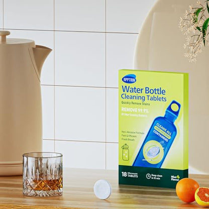 Water Bottle Cleaning Tablets, 18 Pack Bottles Clean Tablet Hydration Bladder Cleansing Tablets for Hydration Bladder, Water Bottle, Individually Packed, Mint Flavor - size: 1 Count (Pack of 18)
