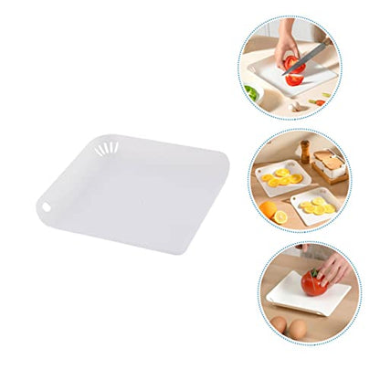 SOLUSTRE Draining Kitchen Board Plastic Dough Board Anti-skid Cutting Board White Kitchen Cutting Boards