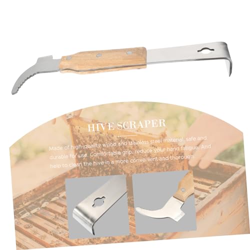 LIOOBO Beehive Frame Scraping Cleaner Beekeeping Suit Tool Hive Lifter Stainless Steel Pig Tail Knife Quick Safe Cleaning