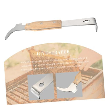 LIOOBO Beehive Frame Scraping Cleaner Beekeeping Suit Tool Hive Lifter Stainless Steel Pig Tail Knife Quick Safe Cleaning