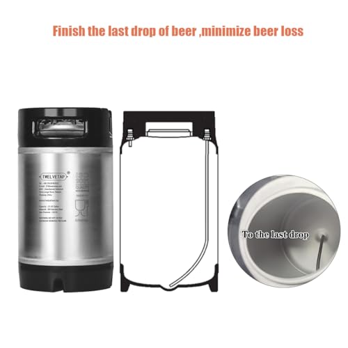 2.5 Gal Rubber Handle Corney Beer Keg 9.5L Premium Stainless Steel Homebrew Growler Leak Proof Lid Soda Barrel Home Brew
