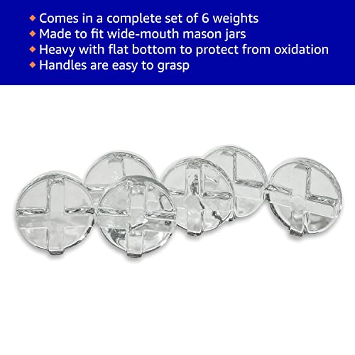 Trademark Innovations Glass Fermentation Pickling Jar Weights, Cross Grip Style (Set of 6) - style: Cross Grip