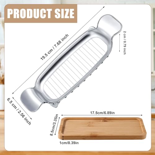 lasuroa Stainless Steel Cheese Cutter and Butter Slicer - Multifunctional Kitchen Food Tool for Block Cheeses and Butter - style: Butter Slicer+Trays