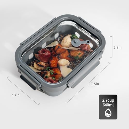 GENICOOK Glass Meal Prep Containers with Glass Lids, 5 Pack 22 oz Airtight Food Storage Containers with Silicone Sleeves, BPA-Free Borosilicate Glass, Microwave Freezer Safe - color: Five Colors