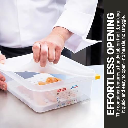 Araven Airtight Container, Food Pan with Lid for Storage in Kitchen and Restaurant, Full Size 6" Deep, 1 Count, Clear