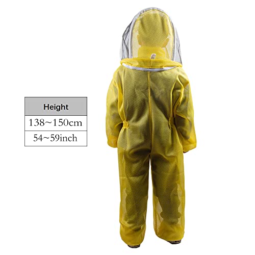 Professional Bee Suit for Kids and Girls 120cm-150cm Children Beekeeping Suit Beekeeper Suit for Courtyards and Bee - size: Height 138~150cm