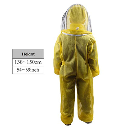 Professional Bee Suit for Kids and Girls 120cm-150cm Children Beekeeping Suit Beekeeper Suit for Courtyards and Bee - size: Height 138~150cm
