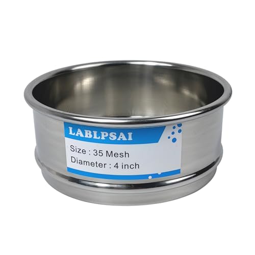 35 Mesh Lab Sieves 4" Diameter 304 Stainless Steel Wire Cloth Test Sieve for Industrial Laboratory Home - size: 35 mesh