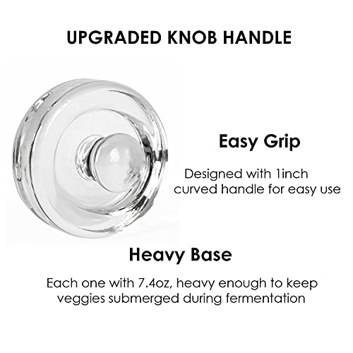 JILLMO 4 Pack Fermentation Kit for Wide Mouth Mason Jars, Stainless Steel Fermentation Lids with Glass Weights and Airlocks, Easy Fermenting Set for Pickling, Canning and Sauce (No Jars)