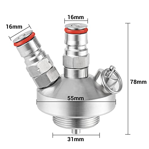Double Ball Lock Mini Keg Dispenser, Stainless Steel Keg Spear with 40'' Beer Hose for Home Brewing Mini Beer Keg Growler