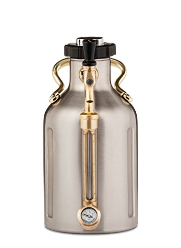 GrowlerWerks uKeg Carbonated Growler-Great Gift for Beer Lovers, 64 oz, Stainless Steel - color: Stainless Steel, size: 64 Ounces