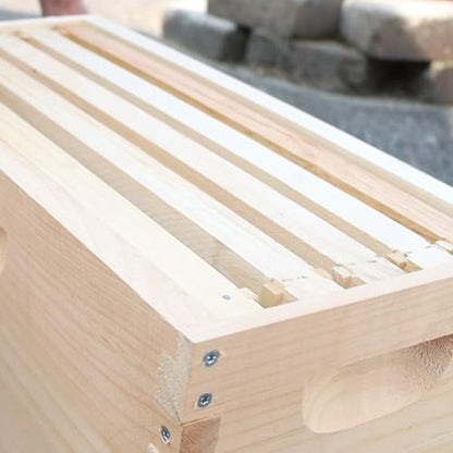 Stoney Acres Beekeeping Medium Nuc Box, Assembled Super or Brood Box with Plastic Foundation Frames for 5 Frame Honeybee Hives, Amish Made