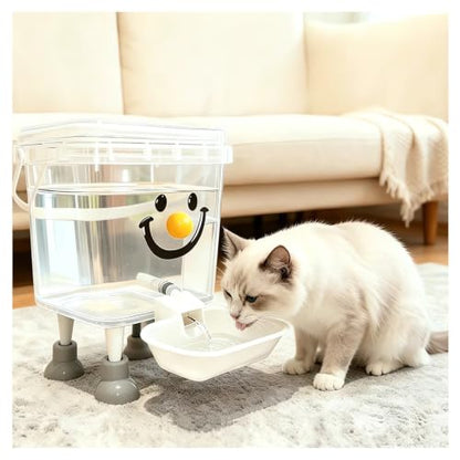 Pets Water Dispenser with Large Capacity Small Large Cats ＆ Dogs No Spilling Automatic Gravity Water Bowl Auto Fill Waterer Dish Self Watering Animal Water Fountain Feeder (Yellow, 0.8, Gallons) - color: Yellow