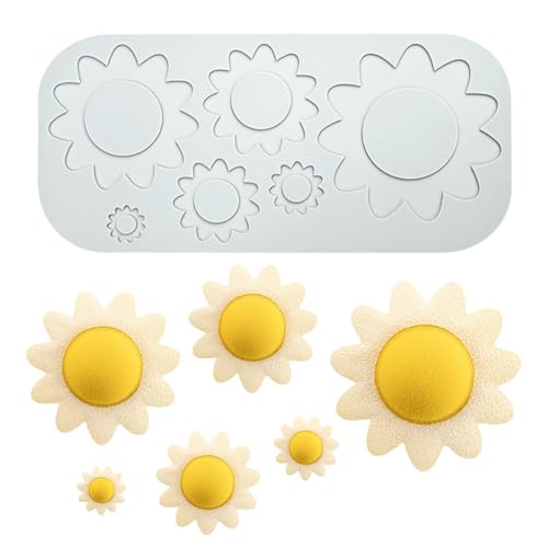 mostsom Sunflower Lace Silicone Mold for Epoxy Resin, Chocolate, Cake Decoration, Candles, Homemade Crafts Fondant Mould, Sugarcraft Pad, Crispy Chip Decor, Kitchen Tool (A_ Sunflower) - size: A_ Sunflower