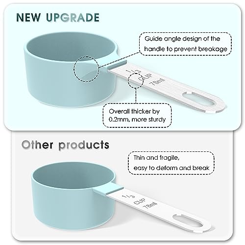 TILUCK Measuring Cups & Spoons Set, Stackable Cups and Spoons, Nesting Measure Cups with Stainless Steel Handle, Kitchen Gadgets for Cooking & Baking (Gray) - color: Gray