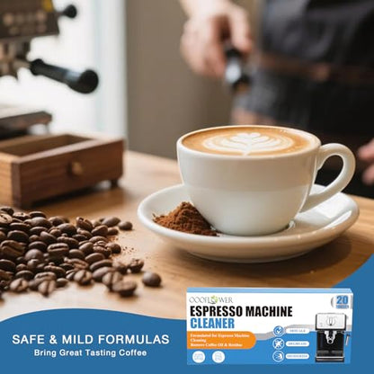 20 Count Coffee Machine Cleaning Tablets, Descaling, Backflush Oil,Limescale & Mineral Deposits Remover Tabs for Espresso Machine, Multi Cup, Pod, Single Serve - size: 20 count(Pack of 1)