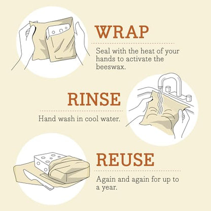Bee's Wrap Beeswax Wraps for Bread - Beeswax Bread Wrap for Sourdough & Bread Storage - Plastic Free Made in USA Reusable Natural Food Wrap - Garden Party - color: Garden Party