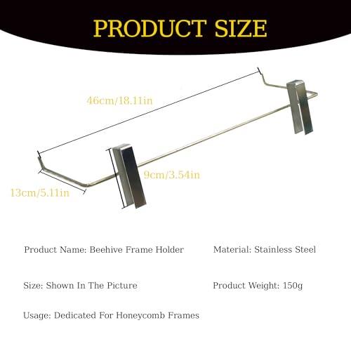 Bee Frame Holder: Bee Hive Stand, Stainless Steel Beekeeping Frame Shovel Holder with End Elbow Design, for Honey Harvesting and Inspection, Can Hold 3-4 Bee Frames