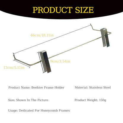 Bee Frame Holder: Bee Hive Stand, Stainless Steel Beekeeping Frame Shovel Holder with End Elbow Design, for Honey Harvesting and Inspection, Can Hold 3-4 Bee Frames