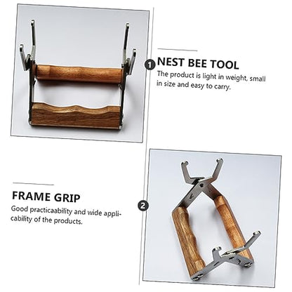 1pc Bee Hive Frame Holder Bee Wooden Handle Comfortable to Hold Spleen Lifter Clip for Beekeeping