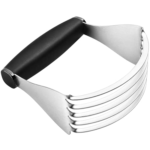 Spring Chef Dough Blender For Baking, Heavy Duty Dough Cutter Tool, Stainless Steel Pastry Cutter Tool with Sharp & Sturdy Blades, Pastry Blender for Easy Mixing, Dishwasher Safe - XL Size - Black | Heavy Duty Dough Mixer with Stainless Steel Blades, Butt