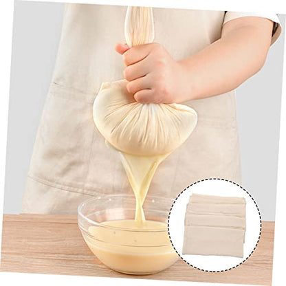4Pcs Cotton Muslin Filter Cloth White Reusable Straining Fabric for Cooking Tofu Draining Nut Milk and Crafting Healthy and Sanitary No Fluorescent Agents
