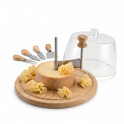 Cheese Curler & Cheese Flower Cutter Wheel – Stainless Steel Sharp Blade, Dust Cover & Knife Set for Cheese Flowers, Wheels & Appetizers | Easy to Use & Clean | Perfect for Entertaining & Gifting - color: Yellow
