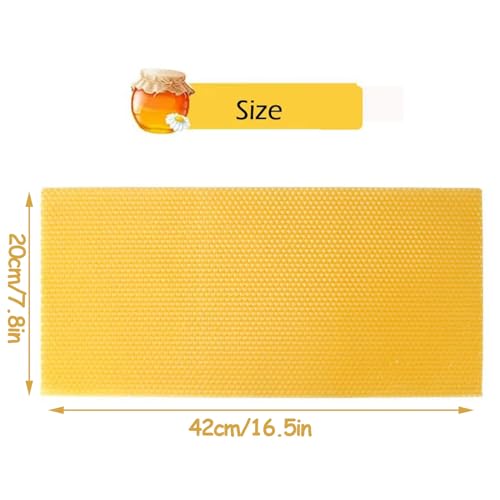 Beehive Wax Foundation Sheets, 30Pcs Bee Comb Honey Frame for Beekeeping, Honeycomb Beeswax Sheets for Candles Making and Furniture Polishing
